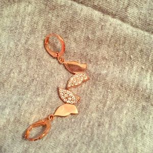 Rose gold butterfly earrings